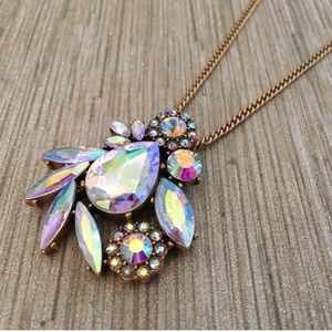 Beautiful Iridescent Pendant long necklace!